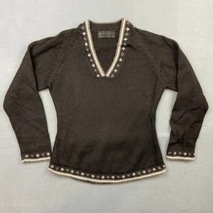 La Vicunita Baby Alpaca Pullover Sweater Size XS Black